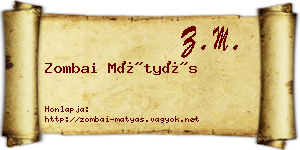Zombai Mátyás névjegykártya