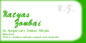 matyas zombai business card