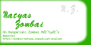 matyas zombai business card